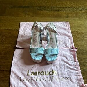 Loveshackfancy x Larrdoure chunky floral heels